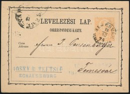 1874 2kr Díjjegyes Levelez?lap - PS-card 'SEGESVÁR / SEGESVÁRSZÉK' - '(TEMES)VÁR' - Andere & Zonder Classificatie