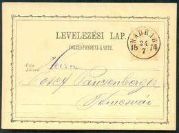 1874 Díjjegyes Levelez?lap / PS-card 'NADRAG' - Temesvár - Andere & Zonder Classificatie