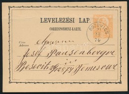 1874 Díjjegyes Levelez?lap / PS-card 'BOZOVICS' - Temesvár - Altri & Non Classificati