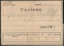 1880 Távirat Budapestr?l Debrecenbe - Sonstige & Ohne Zuordnung