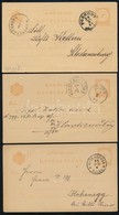 1881 3 Db 2kr Díjjegyes Levelez?lap, Vízjel VII. / 2kr PS-cards - Andere & Zonder Classificatie