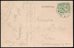 1914 Képeslap WIEN-GY?R-BUDAPEST 352 A Vasúti Bélyegzéssel - Altri & Non Classificati