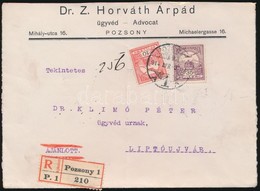 1914 Ajánlott Levél 'POZSONY' - Liptóújvár - Sonstige & Ohne Zuordnung