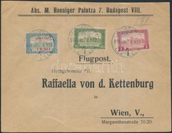 1918. Jul. 8. Légi Levél Bécsbe 1K50f Repül? Posta Bélyeggel és 1.80K Kiegészít? Bérmentesítéssel / Mi 210 With Addition - Altri & Non Classificati