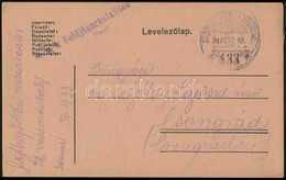 1917 Tábori Posta Levelez?lap 'K.u.k. Feldjägerbataillon No.28. Post' + 'TP 433 A' - Andere & Zonder Classificatie