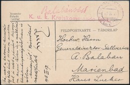 1918 Tábori Posta Levelez?lap / Field Postcard 'K.u.k. Kreiskommando' + 'EP IPEK(PEJA)' - Andere & Zonder Classificatie