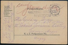1918 Tábori Posta Levelez?lap / Field Postcard 'M.KIR. 51. HADOSZT. KIKÉPZ?CSOPORT PARANCSNOKSÁG' + 'FP 474 B' - Andere & Zonder Classificatie