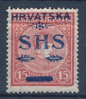 ** SHS 1918 Koronázás Károly 15f Bodor Vizsgálójellel (27.000) (törések / Folded) - Altri & Non Classificati