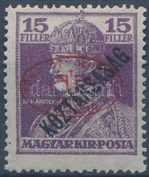 ** Debrecen I. 1919 Károly/Köztársaság 15f Piros Felülnyomással, Garancia Nélkül (**55.000) - Sonstige & Ohne Zuordnung