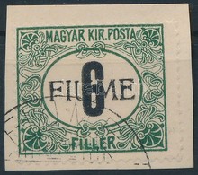 Fiume 1918 Feketeszámú Portó 6f Kivágáson, Garancia Nélkül (18.000) - Andere & Zonder Classificatie