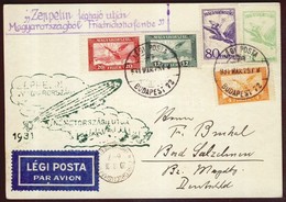 1931 Zeppelin Magyarországi útja Képeslap Budapest - Friedrichshafen, Zeppelin Bélyegek Helyett 1927 Repül? Bérmentesíté - Andere & Zonder Classificatie