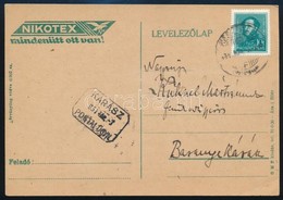 1931 Levelez?lap ,,KÁRÁSZ' Postai ügynökség Bélyegz?vel - Other & Unclassified