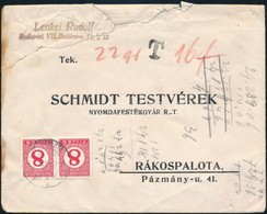 1933 Levél Arcképek 2 X 1f + 11 X 2f Bérmentesítéssel + 2 X 8f Portóval 'BUDAPEST' - 'RÁKOSPALOTA' - Sonstige & Ohne Zuordnung