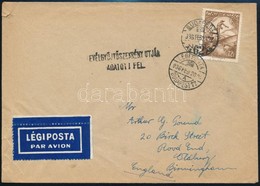 1936 Repül? 72f Egyes Bérmentesítés Légi Levélen Angliába / Airmail Cover To England - Andere & Zonder Classificatie