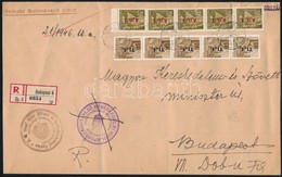 1946 (7. Díjszabás) Helyi Ajánlott Levél 5 X Alj.I. és 5 X Tl.I. Bélyegekkel / Local Registered Cover - Andere & Zonder Classificatie