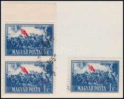 O 1951 Párizsi Kommün 1Ft Pár A Piros Szín 3 Mm-es Eltolódásával + Támpéldány - Other & Unclassified