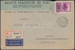 1948 Légiposta 5Ft Ajánlott Légi Levélen / Mi 970 On Registered Airmail Cover To Detroit - Andere & Zonder Classificatie