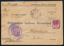 1949 Portós Küldemény ,,GÉBERJÉN' Postai ügynökség Bélyegz?vel - Andere & Zonder Classificatie