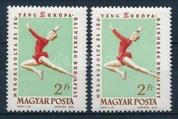 ** 1963 M?korcsolya 2 X 2Ft, Felfelé Illetve Lefelé Tolódott Piros Színnyomat - Altri & Non Classificati