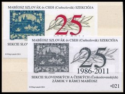 ** 2011 25 éves A MABÉOSZ Szlovák és Cseh Szekciója Emlékív Pár - Altri & Non Classificati