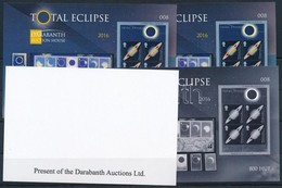 ** 2016 Total Eclipse (Napfogyatkozás) Angol Nyelv? Emlékív 4 Db-os Garnitúra Azonos Sorszámmal (008) - Other & Unclassified