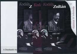 ** 2017 Kodály Zoltán Halának 50. évfordulója 4 Db-os Emlékív Garnitúra Azonos Sorszámmal (005) - Sonstige & Ohne Zuordnung