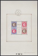 O 1937 PEXIP Blokk, A Középrész Postatiszta, Bélyegzés A Kereten - Sonstige & Ohne Zuordnung