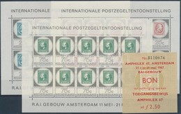 ** 1967 Bélyegkiállítás: AMPHILEX Kisívsor Mi 880-882 + Belép?jegy A Kiállításra / 3 Minisheets + Entry Ticket - Altri & Non Classificati