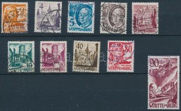 O Württemberg 1948 Forgalmi Sor Mi 28-37 (Mi EUR 240,-) - Andere & Zonder Classificatie