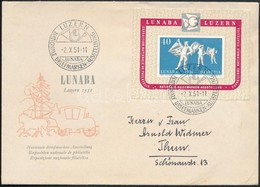 1951 LUNABA Bélyegkiállítás Blokk Levélen /LUNABA Stamp Exposition Block On Cover - Altri & Non Classificati