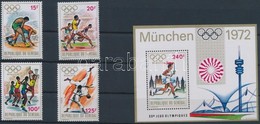 ** 1972 Nyári Olimpia, München Sor Mi 494-497 + Blokk 10 - Altri & Non Classificati