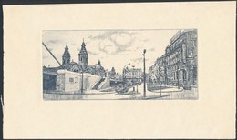 Csisztu Mihály (1933-2008): Budapest Március 15. Tér, Rézkarc, Papír, Jelzés A Karcon, 8x18 Cm - Andere & Zonder Classificatie