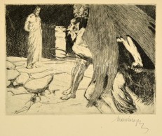 Markó Lajos (1882-?): Dante-illusztráció, Rézkarc, Papír, Jelzett, 20×15 Cm - Sonstige & Ohne Zuordnung