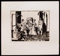 Mermeze Nóra (1938-): Színjátszók. Linó, Papír, Jelzett, 23×30 Cm - Andere & Zonder Classificatie