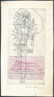 Deák Ferenc(1935-2013): 14. Internationale Ex Libris-Kongres. Színes Rézkarc, Papír, Jelzett, 12x6 Cm - Altri & Non Classificati