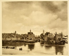 Cca 1900 Vermeer: Delft Látképe, Heliograv?r, Papír, Jelzett, 31,5×36 Cm - Stampe & Incisioni