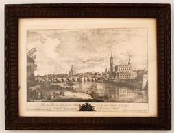 Elba Híd, Selyemre Nyomtatott Meszet, üvegezett Keretben, 18×26 Cm - Prints & Engravings
