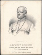 1867 Lepschy Dominik Schlögeli Apát, Cs. K. Tanácsos K?nyomatos Képe. Marastoni József Munkája / Austria Counselor Litho - Stiche & Gravuren