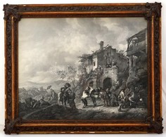 Cca 1830 Festmény Után Készült Metszet, Papíron, Jelzés Nélkül,  üvegezett Sérült Keretben, 42×53 Cm - Prints & Engravings