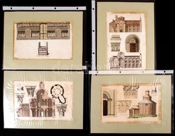 7 Db építészeti Témájú Rézmetszet A Cca 1830-ban Milánóban Kiadott Il Costume Antico E Moderno (vol. VII-VIII.) Illusztr - Stiche & Gravuren