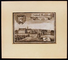 Cca 1750 Schloss M. Aschbach, Acél Metszet, Papír, Paszpartuban, 12,5×17,5 Cm / 1750 Schloss March Aschbuch  Steel Engra - Prints & Engravings