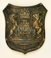 Cca 1920-1940 Budapest Címer, Bronz, Préselt, Furatokkal, 16x15 Cm. - Other & Unclassified