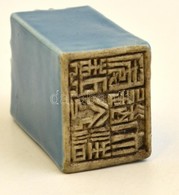 Kínai Pecsétnyomó, Mázas Porcelán. Virágdísszel. / Chinese Seal Maker. Porcelain  5 Cm - Other & Unclassified