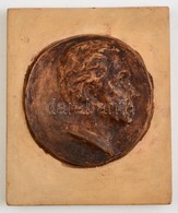 Olvashatatlan Jelzéssel: Férfi Portré Terrakotta Plakett, D:10,5 Cm - Andere & Zonder Classificatie