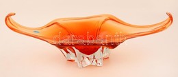 Muranói üveg Kínáló, Jelzett, Apró Csorbával, 42,5×24×14 Cm - Glas & Kristall