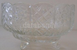 Ólomkristály Kaspó, Csiszolt, Metszett, Jelzés Nélkül, Hibátlan, D: 21,5 Cm - Glass & Crystal