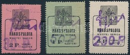 1945 Rákospalota Városi Illetékbélyeg 30P/2P, 50P/1P, 200P/5P Sz?cs Névbélyegzéssel (13.500) - Zonder Classificatie