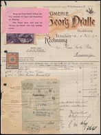 1910 2 Db Díszes Fejléces Számla (Georg Dralle és H. Kielhauser Kozmetikai Termékei) 2h Okmánybélyeggel, Hajtva / Antiqu - Unclassified