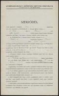 1924 Bp., Az Athenaeum Rt. Színpadi M?vek Osztálya által Kiállított Szerz?dés, Amely A 'Beauté' 3 Felvonásos Vígjáték Ki - Non Classificati