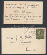 Albert Demangeon (1872-1940) Francia Geográfus Saját Kézzel írt Köszön? Kártyája / 1918 Autograph Written Letter Of Albe - Non Classificati